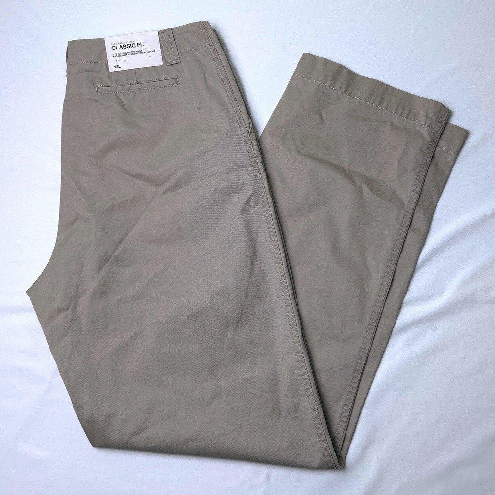 Gap Womens Clean Cut Khaki Classic Fit Straight Leg Chino Pants Size 12L Tan NEW
